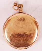 14 K arany tokos, fedeles francia Remontoir zsebóra. Nem működik, mutatók, üveg hiányzik. Tiszta ara...