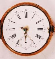 14 K arany tokos, fedeles francia Remontoir zsebóra. Nem működik, mutatók, üveg hiányzik. Tiszta ara...