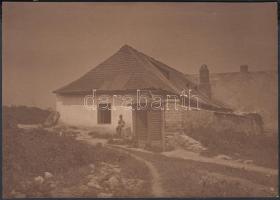 cca 1920 Kerny István (1879-1963): Falu végén, pecséttel jelzett fotóművészeti alkotás, 16x22 cm