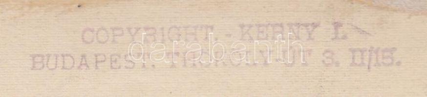 cca 1920 Kerny István (1879-1963): Falu végén, pecséttel jelzett fotóművészeti alkotás, 16x22 cm