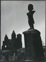 Gebhardt György (1910-1993): Zsámbéki táj, aláírt, feliratozott vintage fotóművészeti alkotás, 24x18 cm