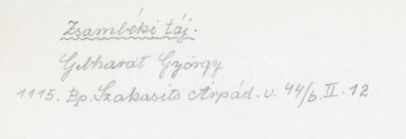 Gebhardt György (1910-1993): Zsámbéki táj, aláírt, feliratozott vintage fotóművészeti alkotás, 24x18...