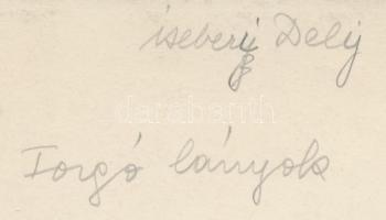 cca 1930-1940 Szöllősy Kálmán (1887-1976): Természeti környezetben forgó lányok, feliratozott fotó a...