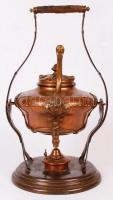 Szecessziós réz szamovár, sérült, jelzés nélkül, m:41 cm