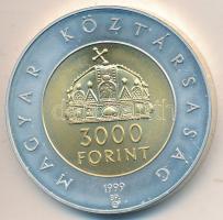 1999. 3000Ft Ag "Az államalapítás 1000. évfordulója" T:BU Tanúsítvánnyal, dísztokban Adamo EM160