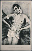 cca 1950 A barna Vénusz, Josephine Baker, Tiszavölgyi József másolata, 14x9 cm