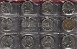 USA érdekes modern hagyaték tétel kizárólag emlékpénzekből, benne 7db 1$, 5db 1/2$, 96db 1/4$ összes...