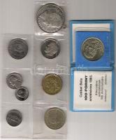 Kis modern tétel, benne 20Ft, 100Ft emlékpénz, bajor emlékérem. Összesen 9 db T:1,2,BU