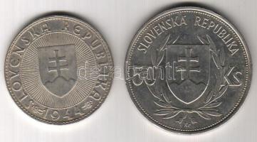 Szlovákia 1944. 10Ks Ag + 50Ks Ag 2 klf emlékpénz T:2
