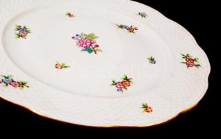 Herendi Eton mintás süteményes készlet, kézzel festett, jelzett (tanuló), hibátlan, d:16,5 cm, d:28 ...