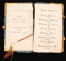 1896 Váczi táncestély táncrendje, plüss és réz borítással