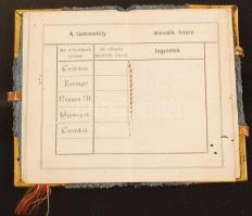 1896 Váczi táncestély táncrendje, plüss és réz borítással