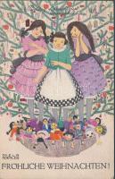 Christmas, Wiener Art postcard B.K.W.I. 3089-2. s: Mela Koehler