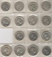 Kis hagyaték tétel 1K Ag 1893,1894,1895,1896 (2x),1912,1914,1915 (3x),1916 + 1K Ag 1896 "Millenium" + 2K Ag 1912 (2x),1913 T:1,2,3 ph., k.