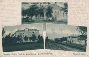 Balatonszántód, Földesy vendéglő és étterem, Tasnády Szűcs András üdülőtelep, vasútállomás (EK)