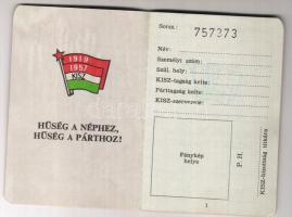 Kitöltetlen KISZ igazolvány nyomdafriss állapotban