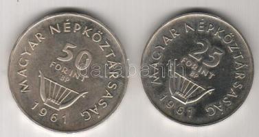 1961. 25Ft + 50Ft Ag "Liszt" pár T:1