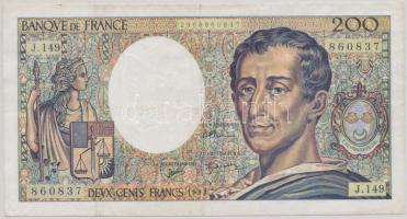 Franciaország 1992. 200Fr T:II- (szakadás) France 1992. 200 Francs C:VF (tear)