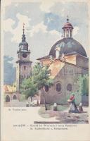 Krakow Wawel, St. Adalbertkirche, Rathausturm / church, town hall tower, Ser. T. Nr. 22. s: St. Tondos