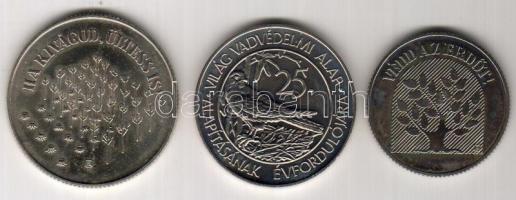 1984. 20Ft + 100Ft Ag "FAO III" sor + 1988. 50Ft "Világ Vadvédelmi Alap III" T:B...