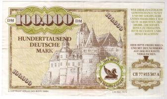 Németország modern pénzformájú - 100.000DM hirdetés T:2