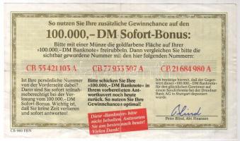 Németország modern pénzformájú - 100.000DM hirdetés T:2