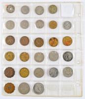 105db-os vegyes magyar és külföldi fémpénz gyűjtemény 7 berakólappal rendelkező albumban T:vegyes