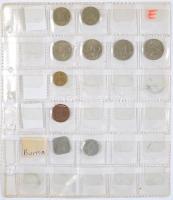 105db-os vegyes magyar és külföldi fémpénz gyűjtemény 7 berakólappal rendelkező albumban T:vegyes