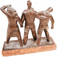 Olcsai Kiss Zoltán (1895-1981): Mártírok. Bronzírózott fém, jelzett, márvány talapzaton, m:21 cm, h:...