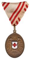 1914. "Vörös Kereszt Bronz Díszérme" zománcozott Br kitüntetés mellszalagon T:2 enyhe zománc kopás Hungary 1914. "Red Cross, Bronze Medal" enamelled bronze decoration on ribbon C:XF small enamel fault NMK 286.