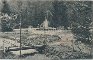 Menyházafürdő, park, híd, szökőkút / park, bridge, fountain (kis szakadás / small tear)