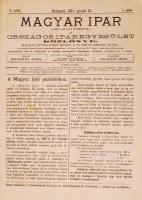 1884 Bp., Magyar Ipar, az Országos Ipartestület közlönye, V. kötet könyvbe kötve