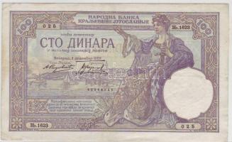 Jugoszlávia 1929. 100D T:II