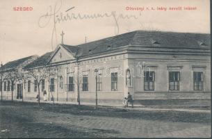 Szeged, Oltoványi katolikus Leánynevelő intézet; kiadja Alt Lajos üzlete (ázott / wet damage)