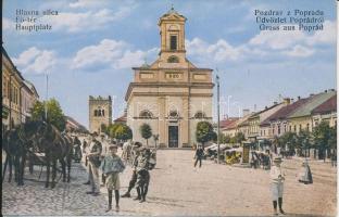 Poprád, Főtér, Hlavna ulica / main square (fl)