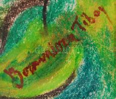 Bornemisza jelzéssel: Mozdulatsor. Pasztell, papír, üvegezett keretben, 42×28 cm