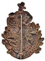 Ausztria 1898. "Tornaterem felszentelés Ybbs an der Donau" fém tornász jelvény (56x42,5mm)...