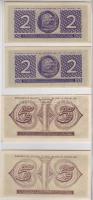 Görögország 1941. 2Dr (2x) + 5Dr (2x) benne vágási hibák, kevés ugrású sorszámok, illesztőkereszt! T...
