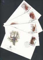 WWF Orang set 4 FDC, WWF orangután sor 4 FDC