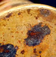 cca 1916 ágyúhüvelyből készült nagyméretű díszített padlóváza, jelzett, m:51 cm