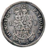1705KB 1/2 Tallér Ag "II. Rákóczi Ferenc" Körmöcbánya (13.95g) T:2,2- Hungary 1705KB 1/2 Thaler Ag "Francis II Rákóczi" Kremnitz (13.95g) C:aXF Unger II: 1127a., Huszár 1524.