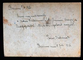 1916 Brünn, Kronprinz Rudolfspital (katonai kórház), régi keményhátú fotó, 18x12 cm