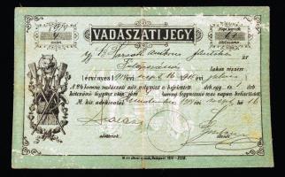 1914 Vadászati jegy / 1914 Hunting ticket