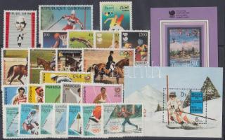 1987-1988 Olympics motive 24 diff. stamps + 2 diff. blocks, 1987-1988 Olimpia motívum 24 klf bélyeg + 2 klf blokk