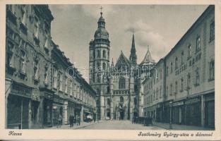 Kassa, Szathmáry György utca, dóm / street, dome, shops