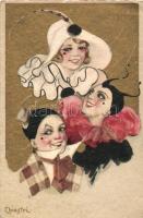 'Ballerini & Fratini' Italian art postcard, clowns s: Chiostri