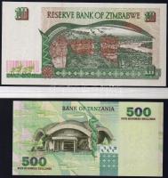 Modern bankjegytétel St.Helena 1Font (4x) egymásutáni sorszámokkal!, Szomália 5Sh+10Sh, Tanzánia 500...