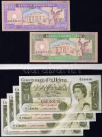 Modern bankjegytétel St.Helena 1Font (4x) egymásutáni sorszámokkal!, Szomália 5Sh+10Sh, Tanzánia 500...