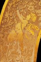 Ezüst (Ag.) nyelű tortalapát, jelzett, törött a nyélnél, lapát gazdagon díszített, h:29 cm