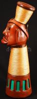 Újvári Tóth Béláné: Afrikai totem. Festett kerámia, jelzett, m:57 cm